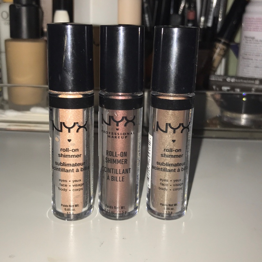 3 NYX roll on shimmers.